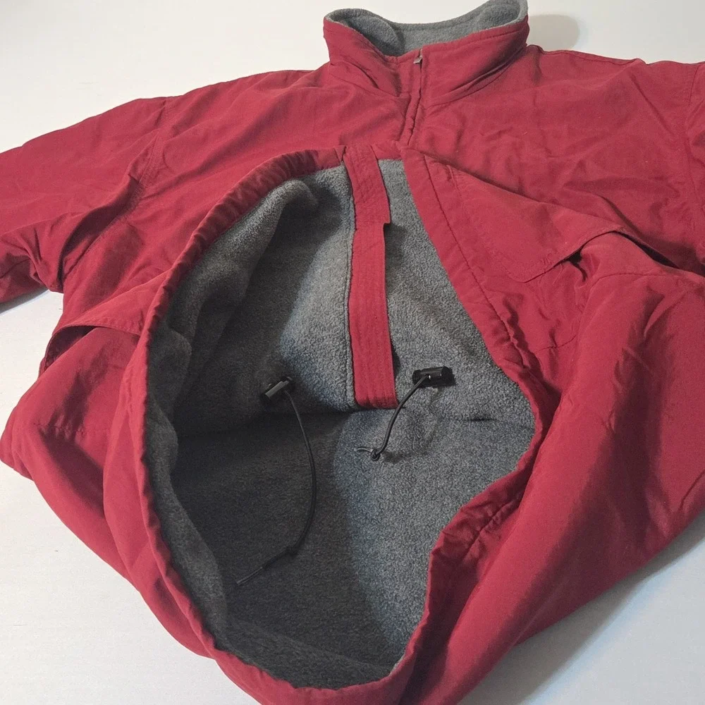 J. Crew Bomber Jacket Mens L Red Vintage Oarsman Fleece Lined USA 90s